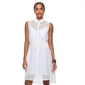 NWT Reed White Eyelet Novelty shirtdress
